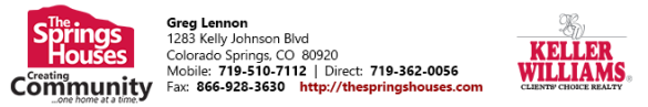 Greg Lennon Contact Info - North Colorado Springs Real Estate